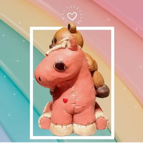 Teddy Bear on Pony Figurine Coin Saver - Picture 4 of 5